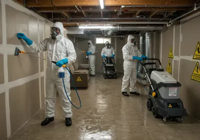 Basement Moisture Removal and Structural Drying process in Fresno, TX